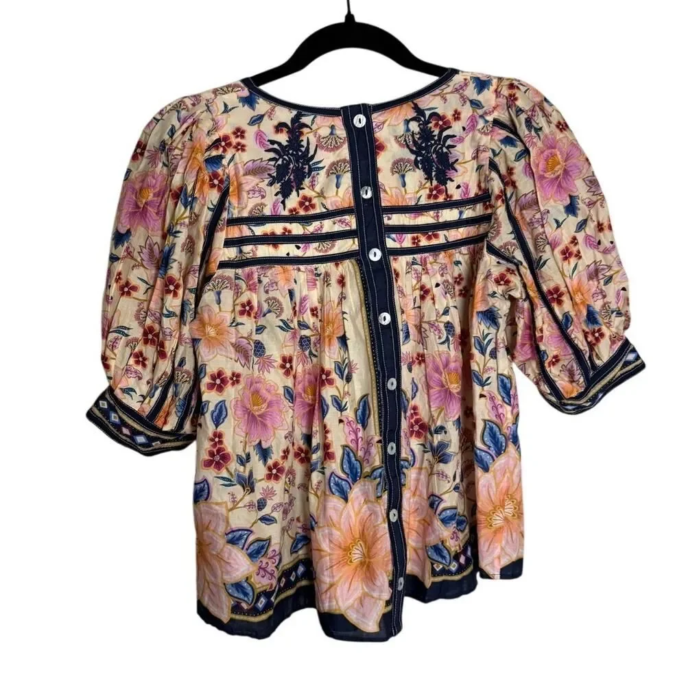 Farm Rio Superbloom Tapestry Blouse Top Sz. XS